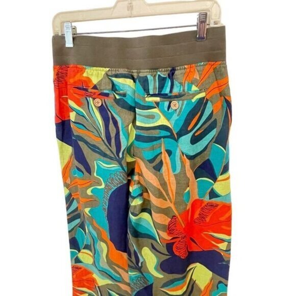 Soft Surroundings Tropical Linen Pants Wide Leg Floral Print Size XS Small - Picture 3 of 5